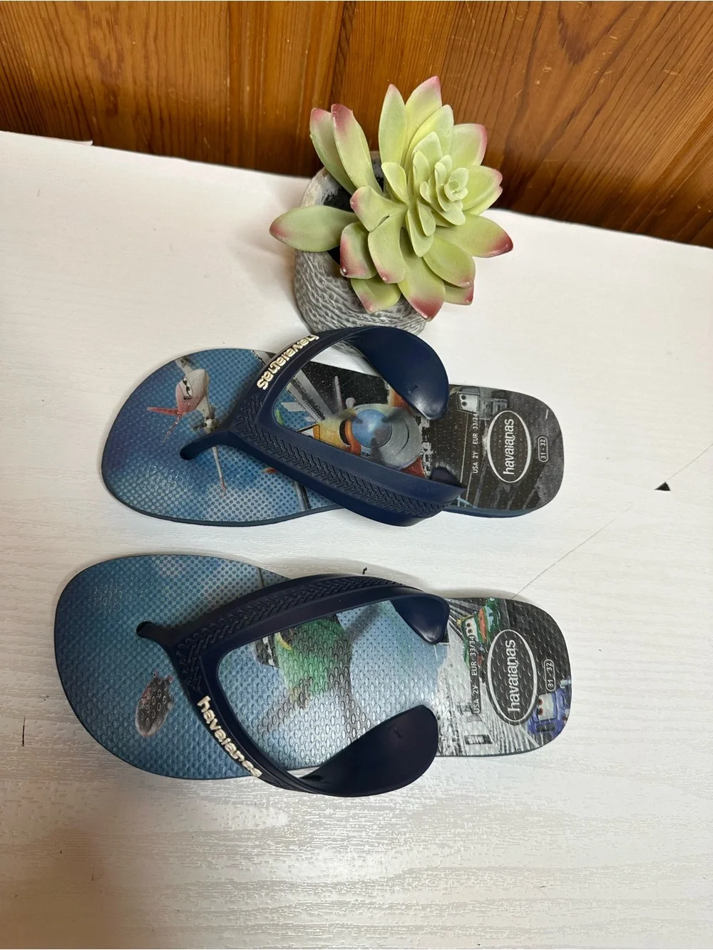 Havaianas Blue Graphic Flip Flops